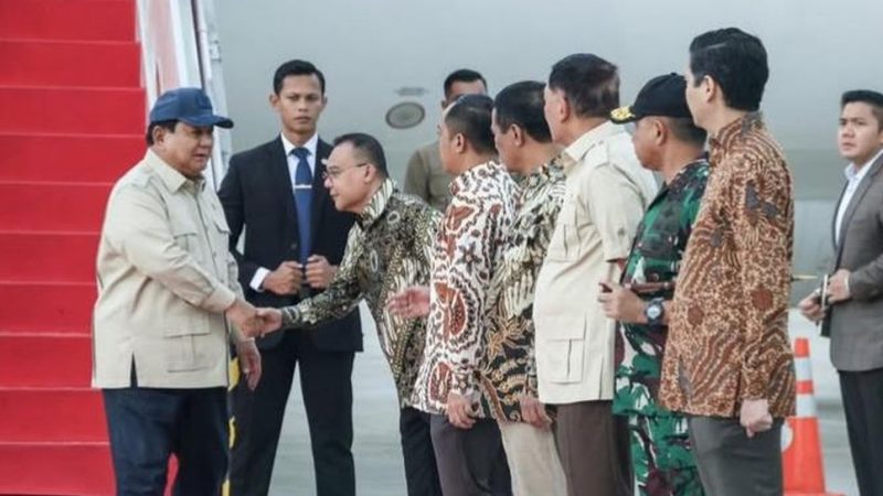 Prabowo Tiba di Jakarta Usai Lawatan dan Pertemuan dengan Putin