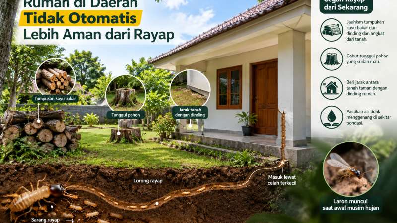 Rumah di Daerah Tidak Otomatis Lebih Aman dari Rayap